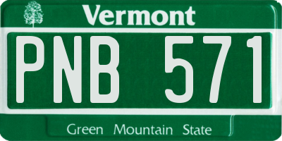 VT license plate PNB571