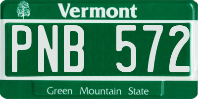 VT license plate PNB572
