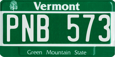 VT license plate PNB573