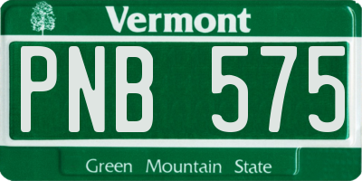 VT license plate PNB575