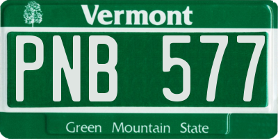 VT license plate PNB577