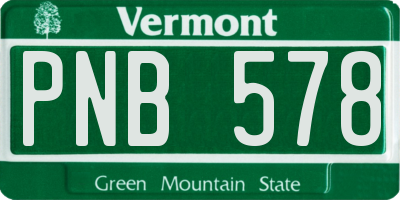 VT license plate PNB578