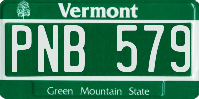 VT license plate PNB579