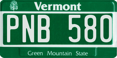 VT license plate PNB580