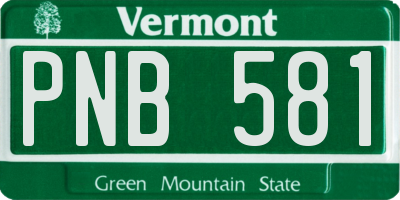 VT license plate PNB581