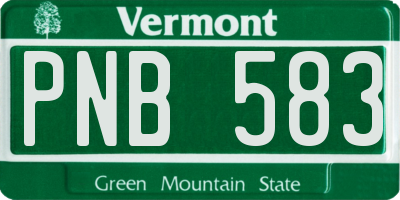 VT license plate PNB583