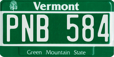VT license plate PNB584