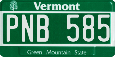 VT license plate PNB585