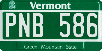 VT license plate PNB586