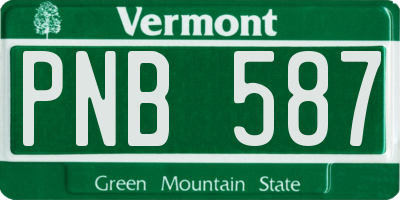 VT license plate PNB587