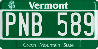 VT license plate PNB589