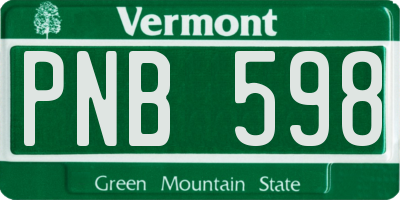 VT license plate PNB598