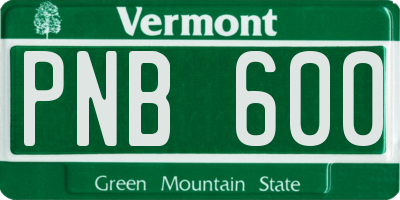 VT license plate PNB600