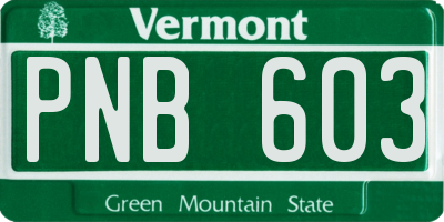 VT license plate PNB603