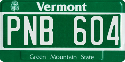 VT license plate PNB604