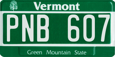 VT license plate PNB607