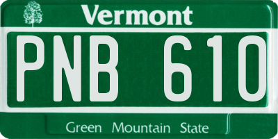 VT license plate PNB610