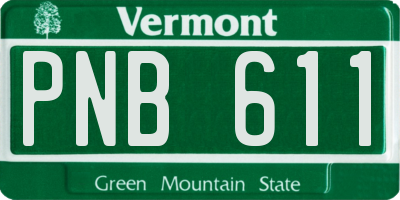 VT license plate PNB611