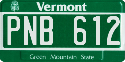 VT license plate PNB612