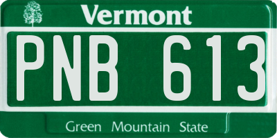 VT license plate PNB613