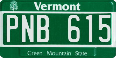 VT license plate PNB615