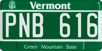 VT license plate PNB616