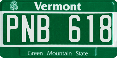 VT license plate PNB618