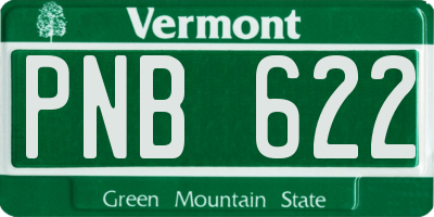 VT license plate PNB622