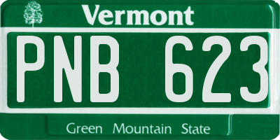VT license plate PNB623