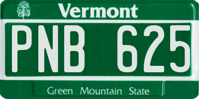 VT license plate PNB625