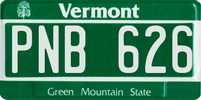 VT license plate PNB626