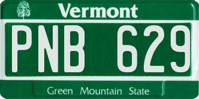 VT license plate PNB629