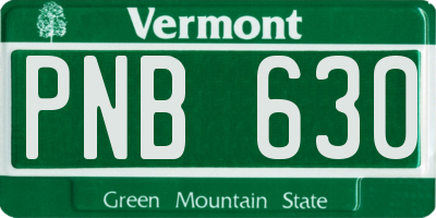 VT license plate PNB630