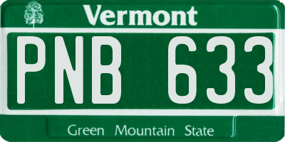 VT license plate PNB633