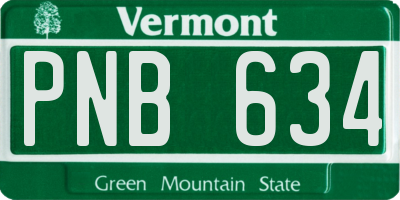 VT license plate PNB634