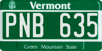 VT license plate PNB635