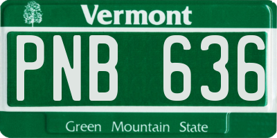 VT license plate PNB636