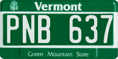 VT license plate PNB637