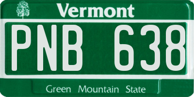 VT license plate PNB638