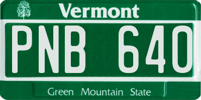 VT license plate PNB640