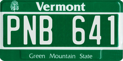 VT license plate PNB641
