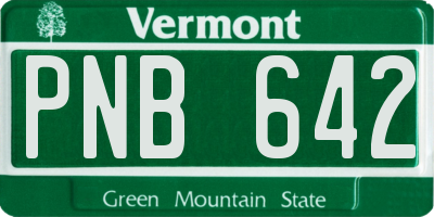 VT license plate PNB642