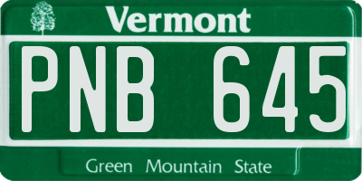 VT license plate PNB645
