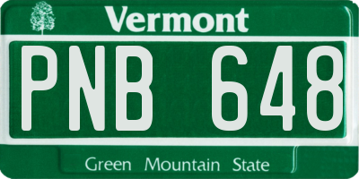 VT license plate PNB648