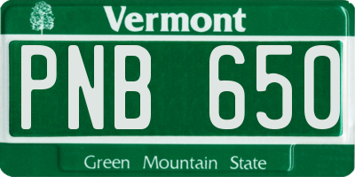 VT license plate PNB650