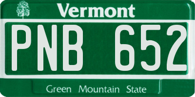 VT license plate PNB652
