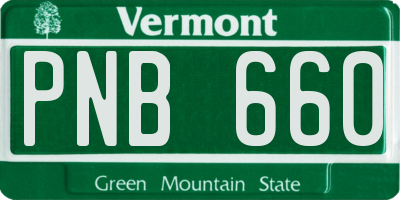 VT license plate PNB660