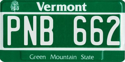 VT license plate PNB662