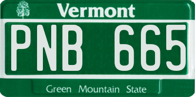 VT license plate PNB665