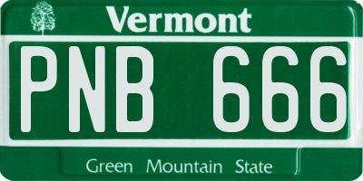 VT license plate PNB666